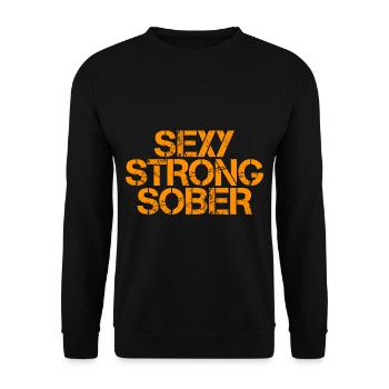 Sexy Strong Sober 3 - Unisex Pullover - Schwarz - Vorne - Alina (178cm) & Michal (187cm)