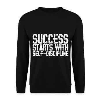 Success Starts With Discipline 3 - Unisex Pullover - Schwarz - Vorne - Alina (178cm) & Michal (187cm)