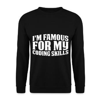 I'm Famous For My Coding Skills 3 - Unisex Sweatshirt - black - Front - Alina (178cm) & Michal (187cm)