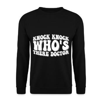 Knock Knock Who's There Doctor 10 - Unisex Sweatshirt - black - Front - Alina (178cm) & Michal (187cm)