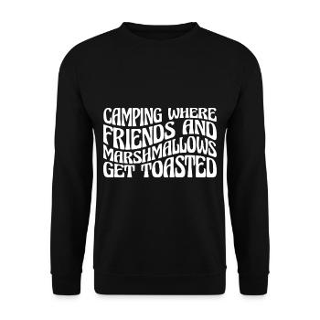 Camping Where Friends and Marshmallows Toast 4 - Unisex Pullover - Schwarz - Vorne - Alina (178cm) & Michal (187cm)