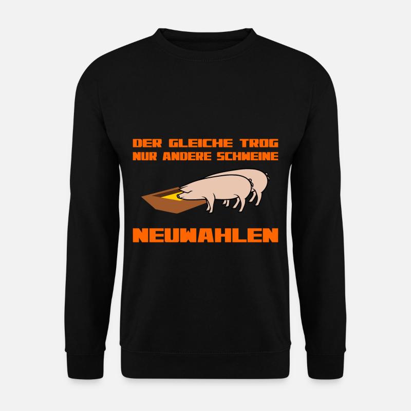 Schweine Politik - Unisex Pullover - Schwarz