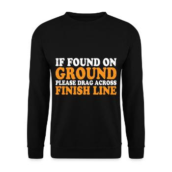 If Found On Ground Please Drag Across Finish Line4 - Unisex Pullover - Schwarz - Vorne - Alina (178cm) & Michal (187cm)