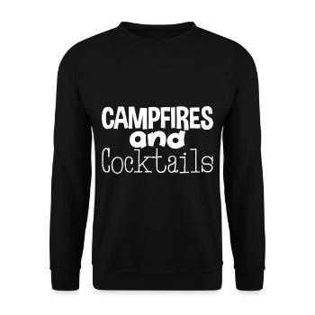 Campfire And Cocktails - Unisex Sweatshirt - black - Front - Alina (178cm) & Michal (187cm)