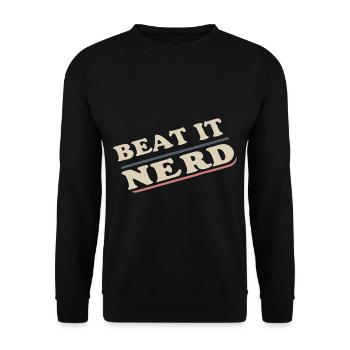 Battez-le Nerd 18 - Sweat-shirt Unisexe - noir - Devant - Alina (178cm) & Michal (187cm)