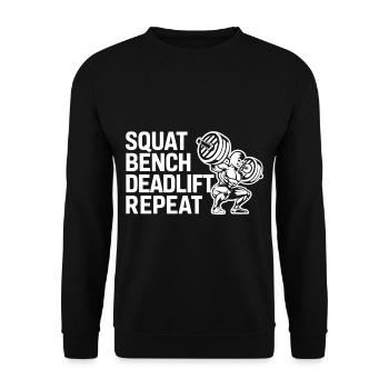 Squat Bench Deadlift Repeat 8 - Unisex Sweatshirt - black - Front - Alina (178cm) & Michal (187cm)