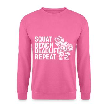 Banc de squat Soulevé de terre Répétition 8 - Sweat-shirt Unisexe - rose - Devant