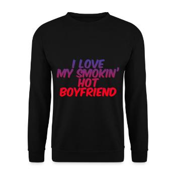 I Love My Smokin' Hot Boyfriend 3 - Unisex Pullover - Schwarz - Vorne - Alina (178cm) & Michal (187cm)