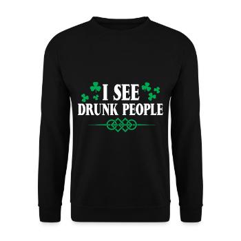 I See Drunk People 4 - Unisex Sweatshirt - black - Front - Alina (178cm) & Michal (187cm)