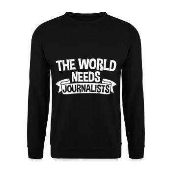 Le monde a besoin de journalistes 2 - Sweat-shirt Unisexe - noir - Devant - Alina (178cm) & Michal (187cm)