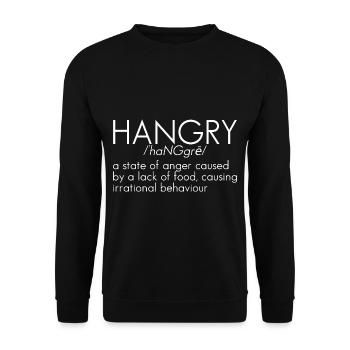 Hangry Definition 5 - Unisex Pullover - Schwarz - Vorne - Alina (178cm) & Michal (187cm)
