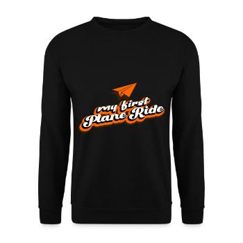 My First Plane Ride 34 - Unisex Pullover - Schwarz - Vorne - Alina (178cm) & Michal (187cm)