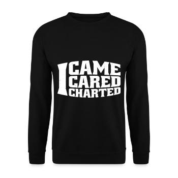 I Came I Cared I Charted 4 - Unisex Sweatshirt - black - Front - Alina (178cm) & Michal (187cm)