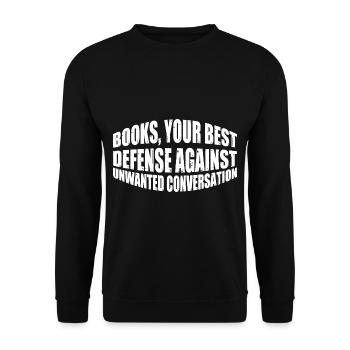 Livres, meilleure défense contre les conversations indésirables4 - Sweat-shirt Unisexe - noir - Devant - Alina (178cm) & Michal (187cm)