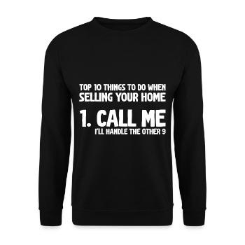 Top 10 des choses à faire lors de la vente de votre maison - Sweat-shirt Unisexe - noir - Devant - Alina (178cm) & Michal (187cm)