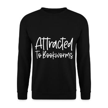 Attracted To Bookworms - Unisex Sweatshirt - black - Front - Alina (178cm) & Michal (187cm)