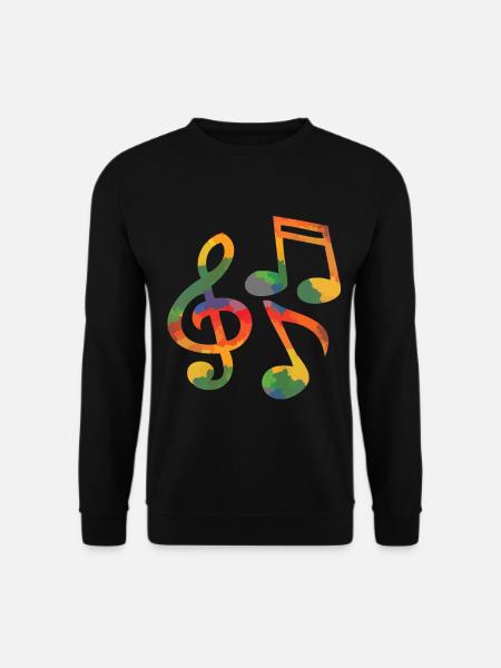 Farbige Musiknoten - Unisex Pullover - Schwarz
