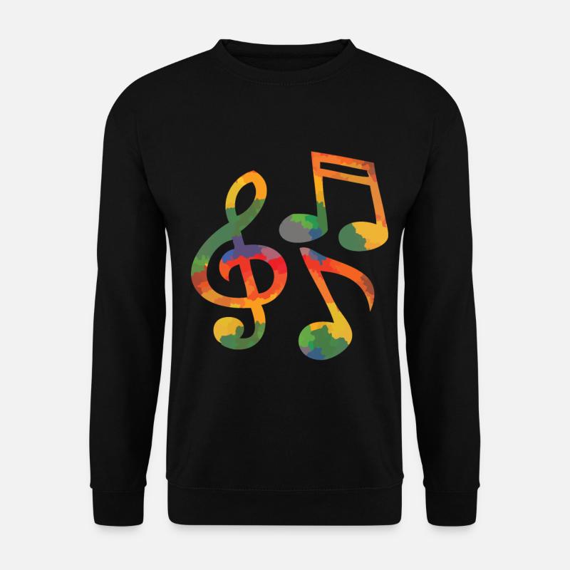 Farbige Musiknoten - Unisex Pullover - Schwarz