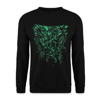 Alien Tribal / abstrakt - Unisex Pullover - Schwarz - Vorne - Alina (178cm) & Michal (187cm)