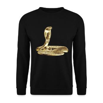 Cobra in attack on Black - Unisex Sweatshirt - black - Front - Alina (178cm) & Michal (187cm)