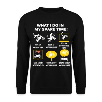motocross rider I love motorcycle gift funny moto - Unisex Sweatshirt - black - Front - Alina (178cm) & Michal (187cm)