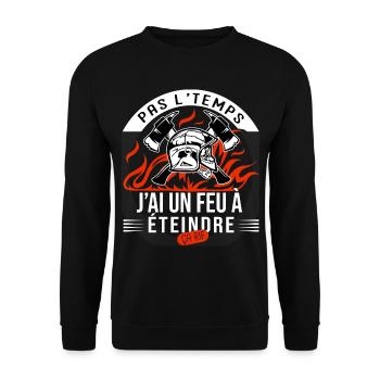 pas temps un feu à éteindre humour sapeur pompier - Sweat-shirt Unisexe - noir - Devant - Alina (178cm) & Michal (187cm)