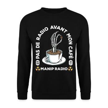 Pas de radio avant mon café Manip radio Radiologie - Sweat-shirt Unisexe - noir - Devant - Alina (178cm) & Michal (187cm)
