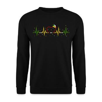 Köln Karneval Herzschlag EKG Narrenkappe Kölle - Unisex Pullover - Schwarz - Vorne - Alina (178cm) & Michal (187cm)