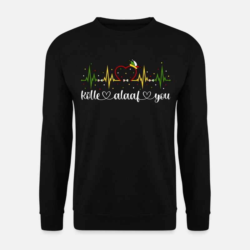 Kölle alaaf you Karneval Köln Herzschlag Konfetti - Unisex Pullover - Schwarz