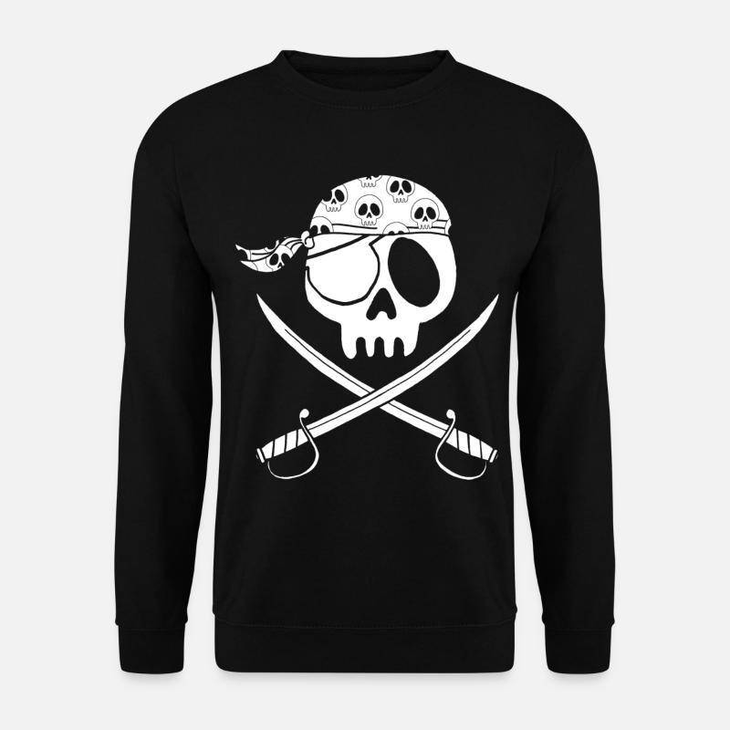 Weißer Piratenschädel - Unisex Pullover - Schwarz