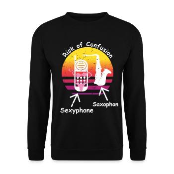 Saxophone et sexphone - Sweat-shirt Unisexe - noir - Devant - Alina (178cm) & Michal (187cm)