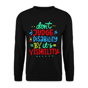 Verurteile meine Behinderung nicht * - Unisex Pullover - Schwarz - Vorne - Alina (178cm) & Michal (187cm)