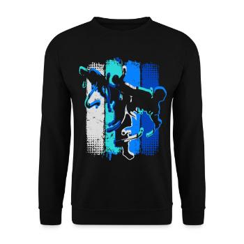 Retro Karate - Kickboxer - Fightclub Kampfsport - Unisex Pullover - Schwarz - Vorne - Alina (178cm) & Michal (187cm)
