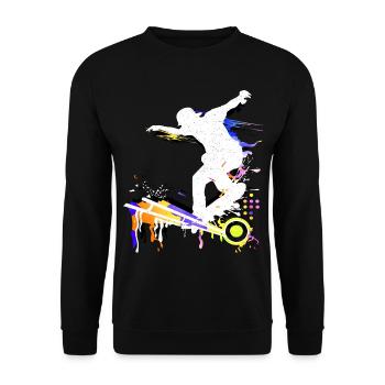 Skate | Skater | Skateboard | Skateboarding - Unisex Pullover - Schwarz - Vorne - Alina (178cm) & Michal (187cm)