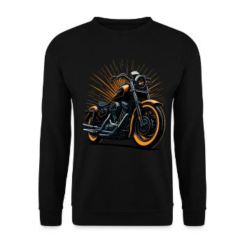 Classic motorcycle illustration - Unisex Sweatshirt - black - Front - Alina (178cm) & Michal (187cm)