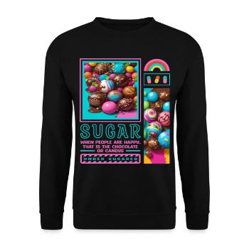 Zucker Mensch - Unisex Pullover - Schwarz - Vorne - Alina (178cm) & Michal (187cm)