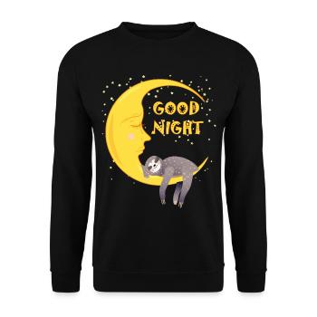 Good Night, Sloth - Unisex Sweatshirt - black - Front - Alina (178cm) & Michal (187cm)