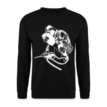 Welder - Unisex Sweatshirt - black - Front - Alina (178cm) & Michal (187cm)