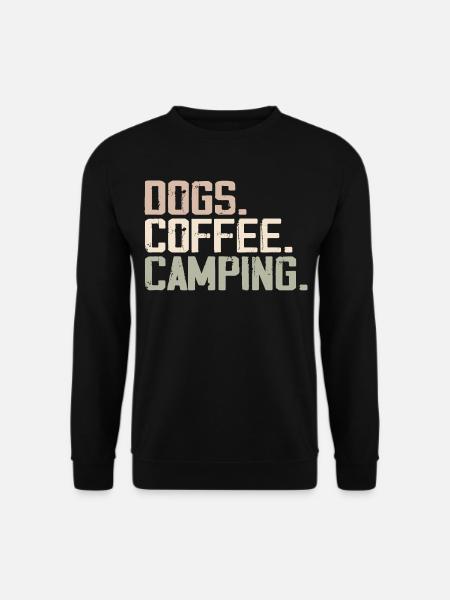 Hunde Kaffee Camping Lustige Camper - Unisex Pullover - Schwarz