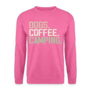 Dogs Coffee Camping Funny Campers - Sweat-shirt Unisexe - rose - Devant