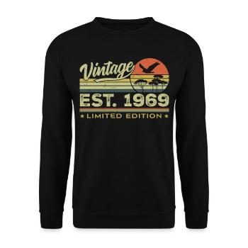 Vintage 1969 Awesome Since 1969 Gift 1969 Retro - Unisex Sweatshirt - black - Front - Alina (178cm) & Michal (187cm)