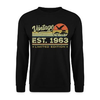 Vintage 1963 Génial Depuis 1963 Cadeau 1963 Rétro - Sweat-shirt Unisexe - noir - Devant - Alina (178cm) & Michal (187cm)