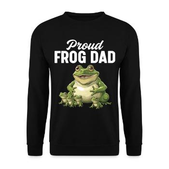 Proud Frog Dad Amphibian Catching Design - Unisex Pullover - Schwarz - Vorne - Alina (178cm) & Michal (187cm)