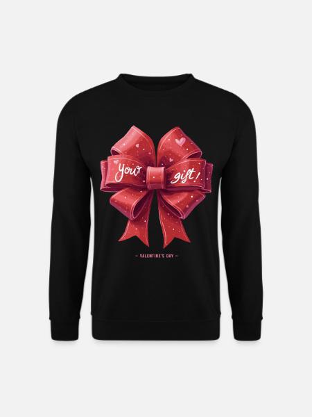 Valentinstag Geschenk Schleife Herzen your Gift - Unisex Pullover - Schwarz