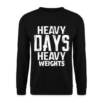 Jours lourds Poids lourds Motivation Amateur de gym Gif - Sweat-shirt Unisexe - noir - Devant - Alina (178cm) & Michal (187cm)