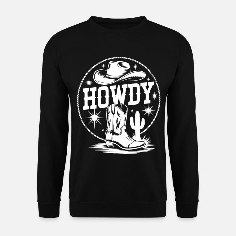 Western Cowboy Silhouette Design - Unisex Pullover - Schwarz