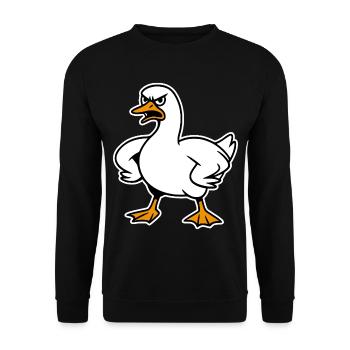 Funny angry goose - Unisex Sweatshirt - black - Front - Alina (178cm) & Michal (187cm)