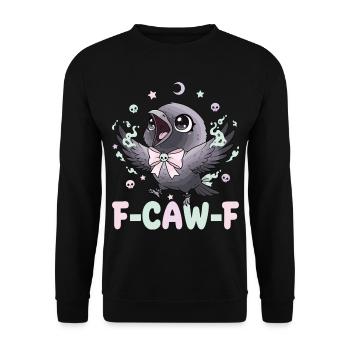 Kawaii Pastel Goth Black Crow F-Caw-F - Unisex Sweatshirt - black - Front - Alina (178cm) & Michal (187cm)