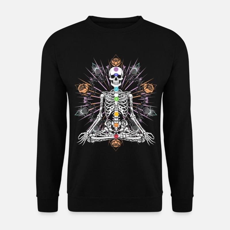 Skeleton Chakra Gothic Meditation - Unisex Sweatshirt - black