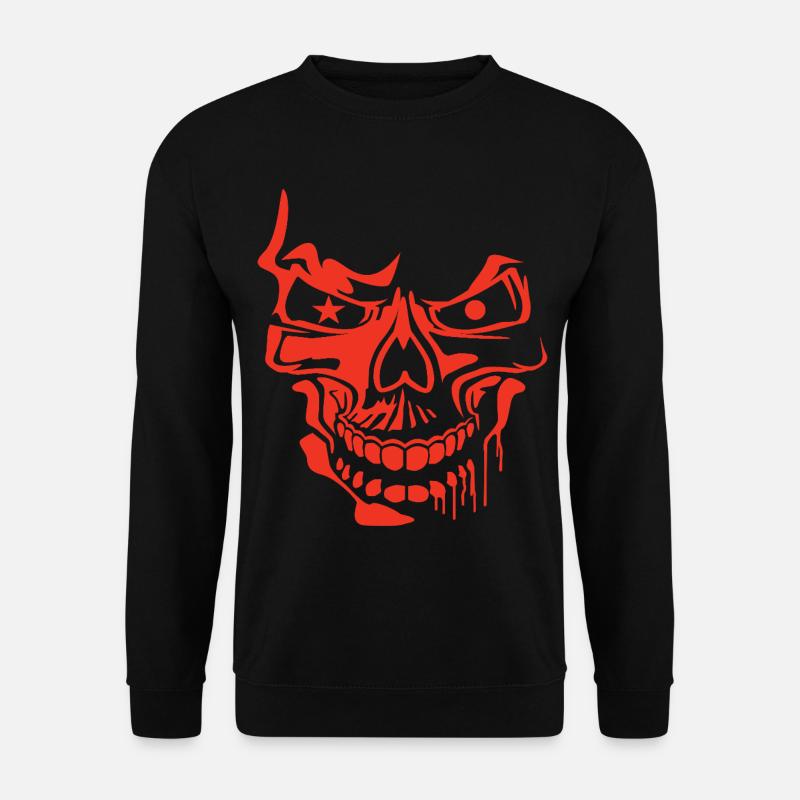 Red Stylized Skull Illustration - Unisex Sweatshirt - black